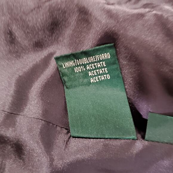 Lauren Ralph Lauren Vintage 90s Pinstripe Wool Gray Blazer Jacket Womens Size 4P - Picture 11 of 13